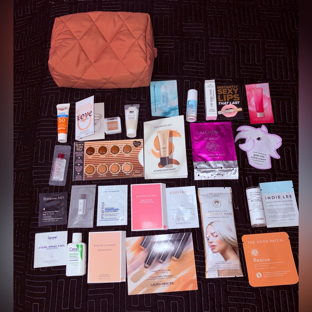 Pink makeup Bag with 26 Assorted Prestige Ulta Beauty Products - Picture 2 of 7